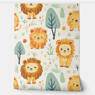Papier Peint Bois Forêt Animaux Motif Baby Nursery Room