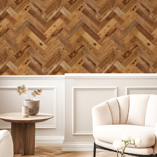 Papier Peint Bois Naturel Chevrons