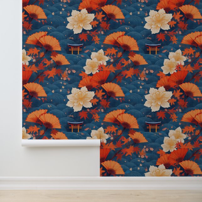 Papier Peint Bonsai japonais et fans en automne (Application)