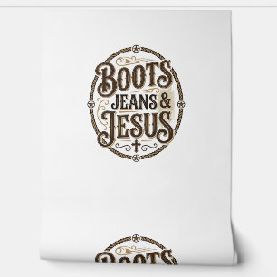 Papier Peint Boots Jeans & Jésus Foi Occidentale Vintage