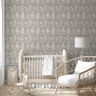 Papier Peint Botanic Serenade Silhouette botanique moderne Taup