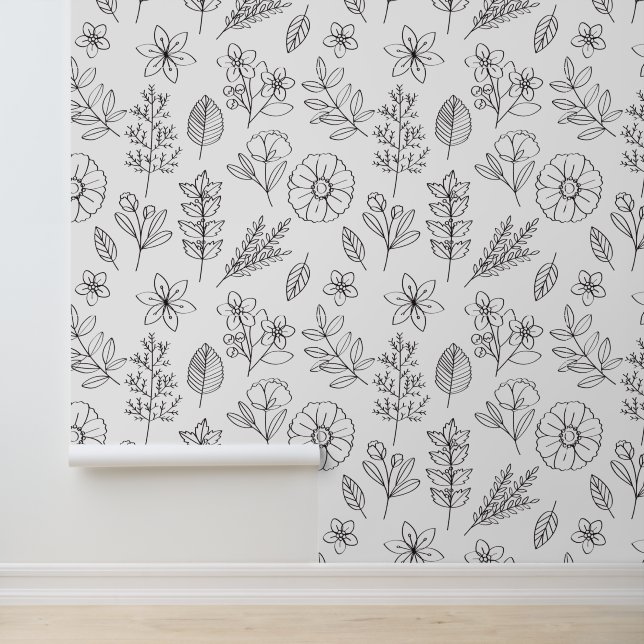 Papier Peint Botanical Wall Pattern (Application)