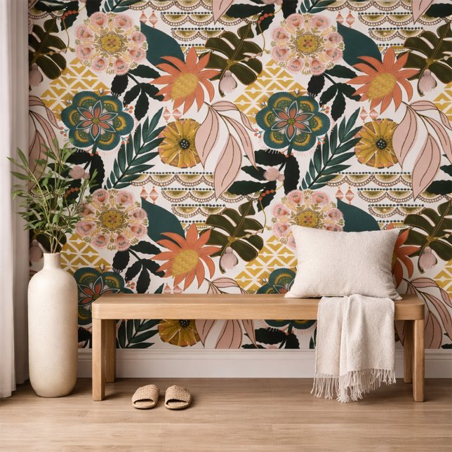 Papier Peint Botanique Tropical Foncé (Créateur téléchargé)