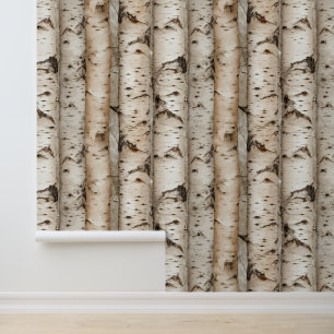 Papier Peint Bouleau taupe moderne