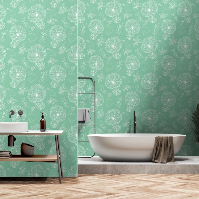 Papier Peint Bouquet à main (Salle de bain)