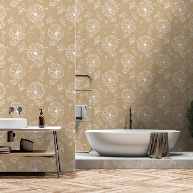 Papier Peint Bouquet à main (Salle de bain)