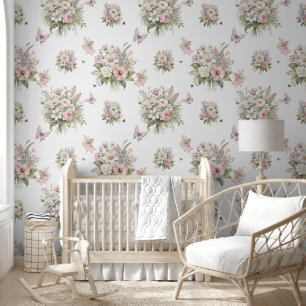 Papier Peint Bouquet de fleurs d'abeille fée enchantée