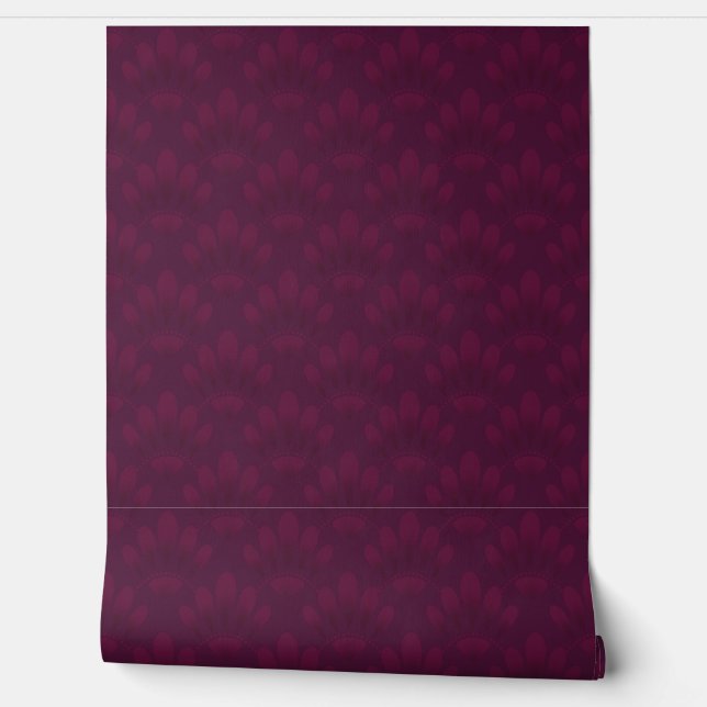 Papier Peint Bourgogne noble dans le style art déco. (Déroulement)