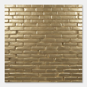 Papier Peint Briques d'or Motif Élégant minimaliste