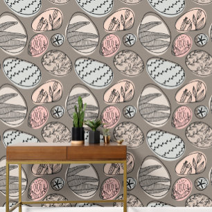 Papier Peint Brown Big Bold Abstrait Motif