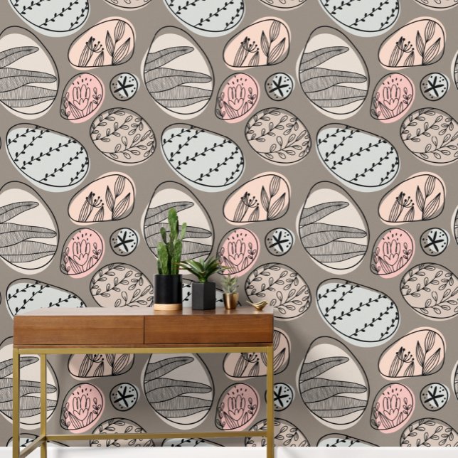 Papier Peint Brown Big Bold Abstrait Motif (Brown Big Bold Abstract Patterned wallpaper from Ricaso. A modern wallpaper ideal for any room)