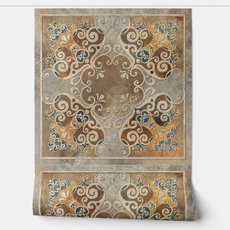Papier Peint Brown vintage Sepia Ornate Tile 3
