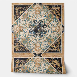 Papier Peint Brown vintage Sepia Ornate Tile 6