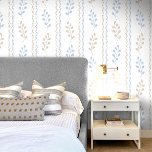 Papier Peint Brun Taupe Élégant Moderne Feuille Floral