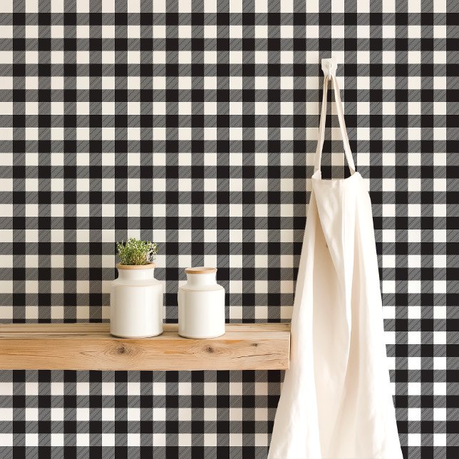 Papier Peint Buffle noir et blanc à carreaux (Créateur téléchargé)