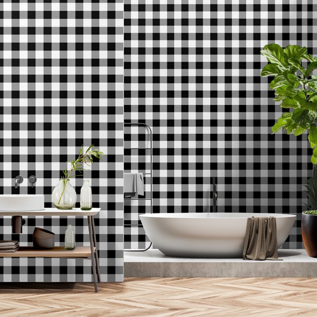 Papier Peint Buffle noir et blanc de trois pouces de large Plai (Créateur téléchargé)