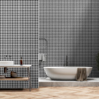 Buffle noir et blanc d'un pouces large Plaid