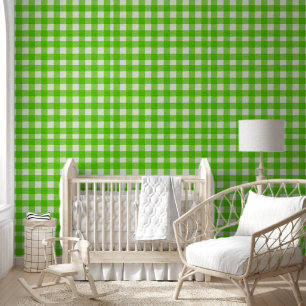 Papier Peint Buffle vert Plaid En vichy Check Texté