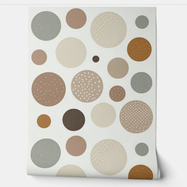 Papier Peint Bulles de ton beige (Déroulement)