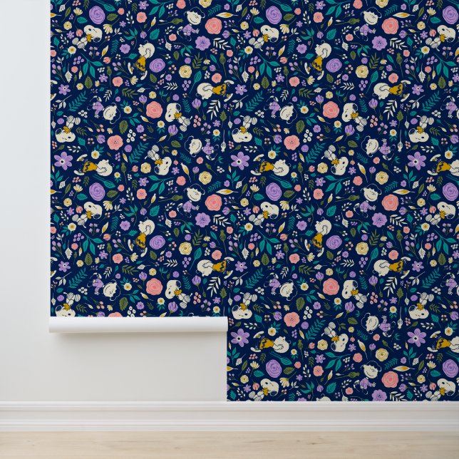 Papier Peint cacahuètes en Motif de fleurs (Application)