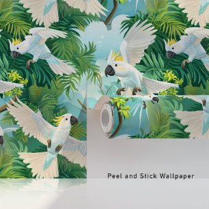 Papier Peint Cacatoès tropicaux au paradis
