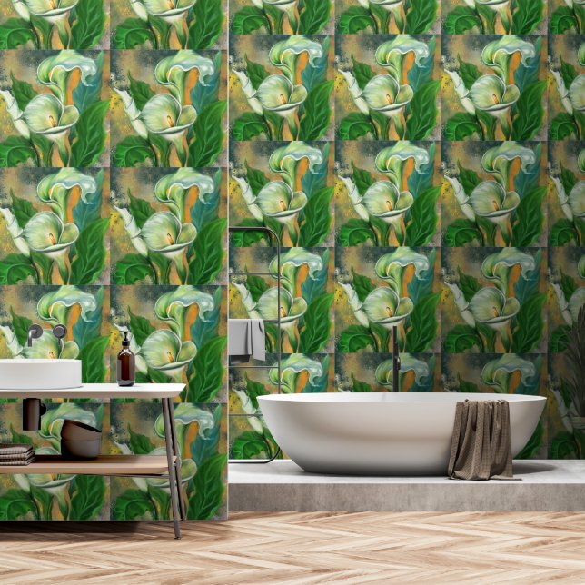 Papier Peint Calla Lily Flowers (Salle de bain)