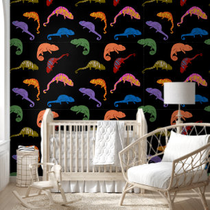 Papier Peint Caméléons Reptiles Colorés Lézards Enfants 