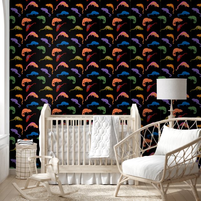 Papier Peint Caméléons Reptiles Colorés Lézards Enfants  (Enfants)