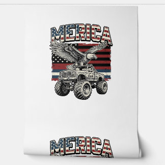 Papier Peint Camion Monstre Aigle Américain Vintage Patriotique