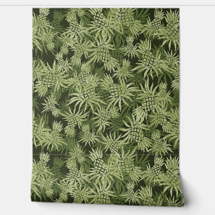 Papier Peint Camo d'ananas Tropical Hawaiian - Vert