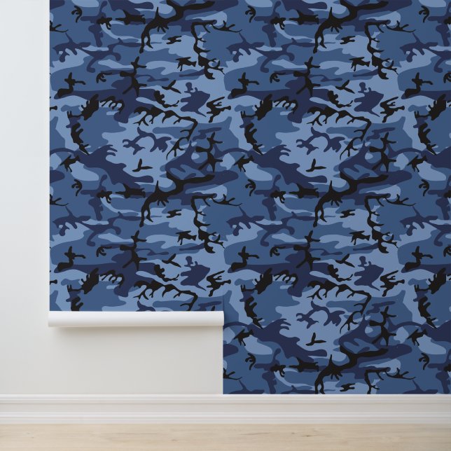 Papier Peint Camouflage bleu marine, Militaire, Armée (Application)