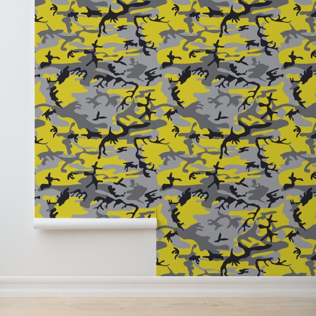 Papier Peint Camouflage jaune et gris, Militaire, Armée (Application)