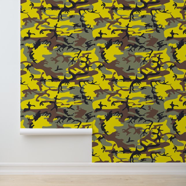 Papier Peint Camouflage jaune et marron, Militaire, Armée (Application)