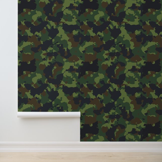Papier Peint Camouflage vert (Application)