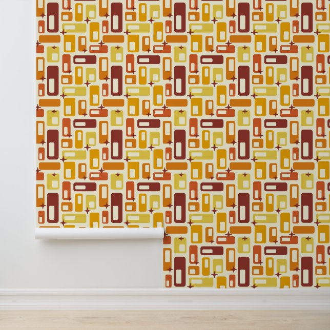 Papier Peint Capsule Jaune moderne du milieu du siècle rétro am (Application)