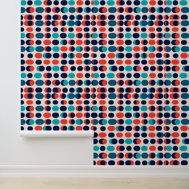 Papier Peint Capsules Mod rétro : Motif géométrique dynamique (Application)