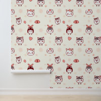 Caractères Kawaii mignons avec Motif de vaches