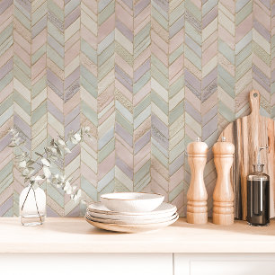 Papier Peint Carreau de marbre chevron pastel