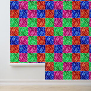 Papier Peint Carreaux de mosaïque en verre rose bleu vert orang