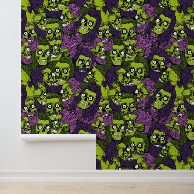 Papier Peint Carrelage cool Halloween zombie (Application)