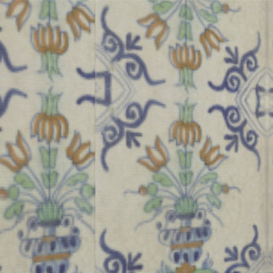 Papier Peint Carrelage Delft Antique Pot de Fleur Céramique