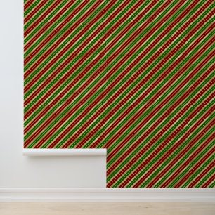 Papier Peint Carrelage festif rayures de Noël motif