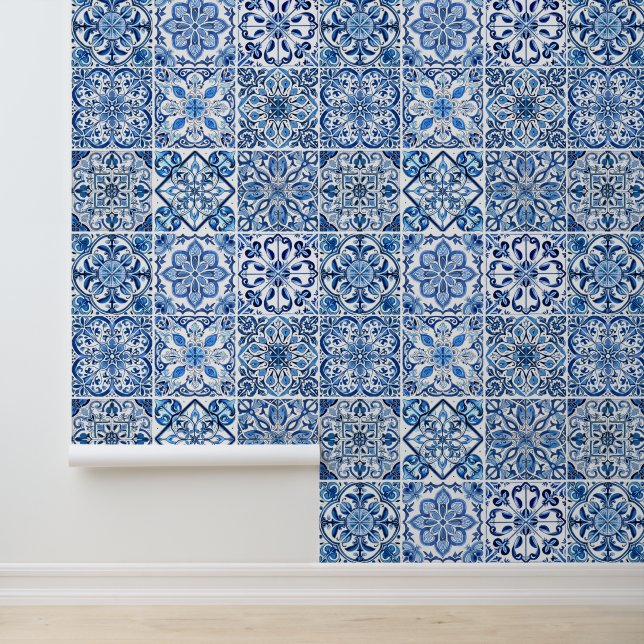 Papier Peint Carrelage méditerranéen, Portugais, Azulejo, Majol (Application)