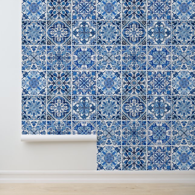 Papier Peint Carrelage méditerranéen, Portugais, Azulejo, Majol (Application)