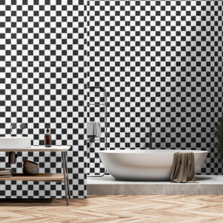 Papier Peint Carrelage noir et blanc