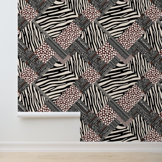 Papier Peint carrelé à thème africain (Application)
