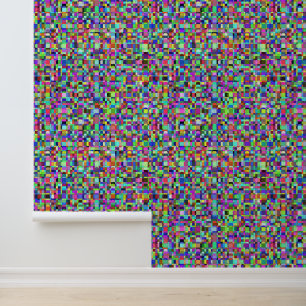 Papier Peint Carrés Abstraits Formes Motif multicolore