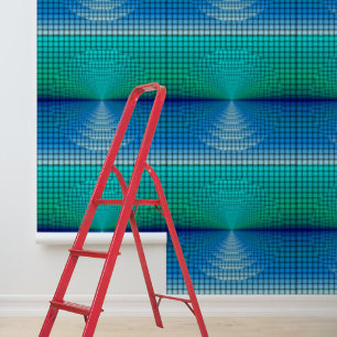 Papier Peint Carrés et cercles bleus modernes Peel et bâton