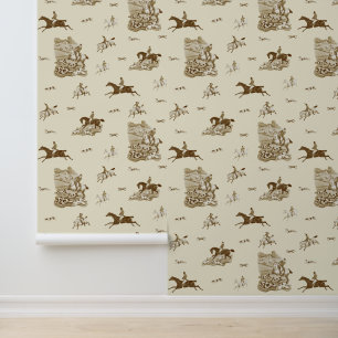 Papier Peint Cavaliers de chasse au renard vintage Chiens de ch