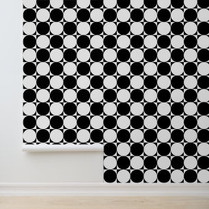 Papier Peint Cercle de couleurs DIY dans un carré noir blanc